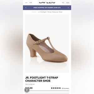 Capezio jr footlight t-strap character shoe